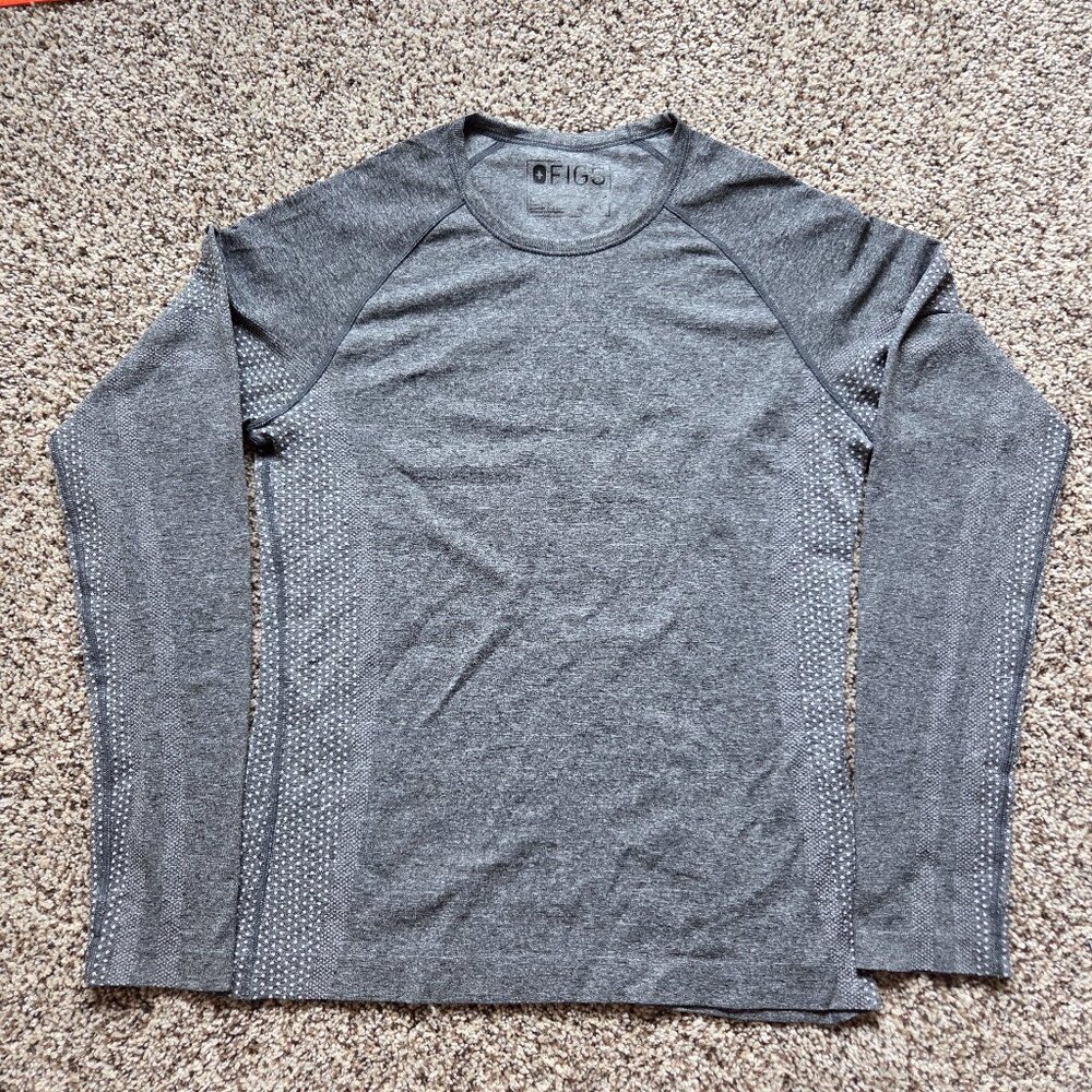 Figs Charcoal Heather Long Sleeve Top